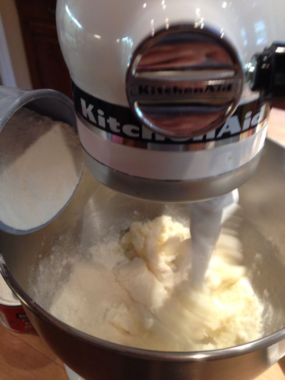 Beat the mixture well until blended.