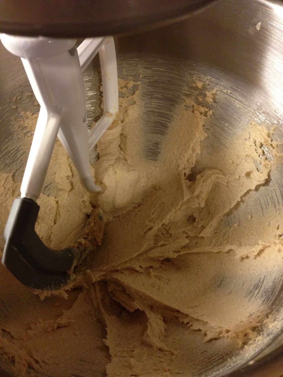 Beat together butter and sugars, until light and fluffy!!