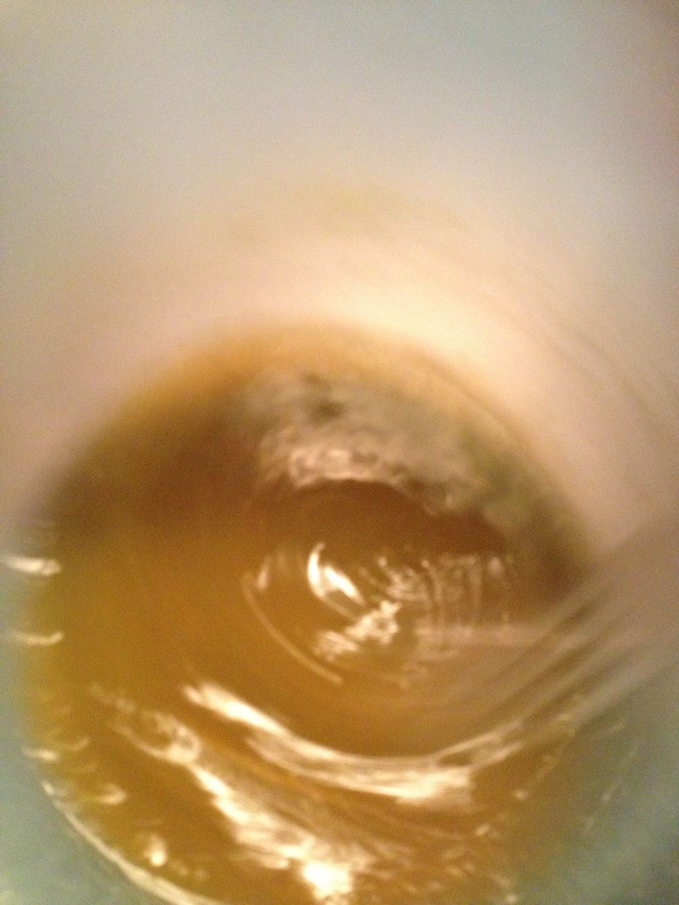 Beat together the syrup and egg really fast, like a rocket or something