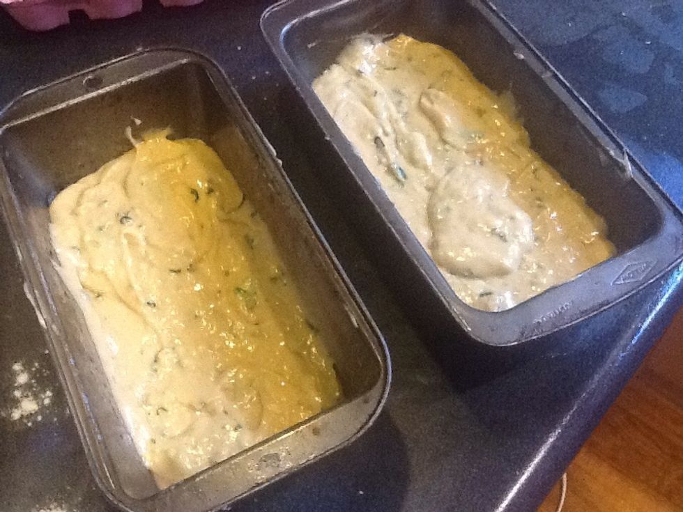 Beat until very thick. Then pour into two log trays (don't forget to grease!) and cook for 45-60 mins or until golden brown