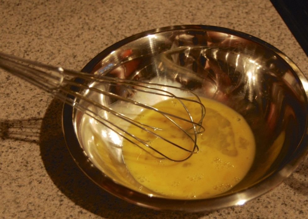 Beat you egg and set aside.