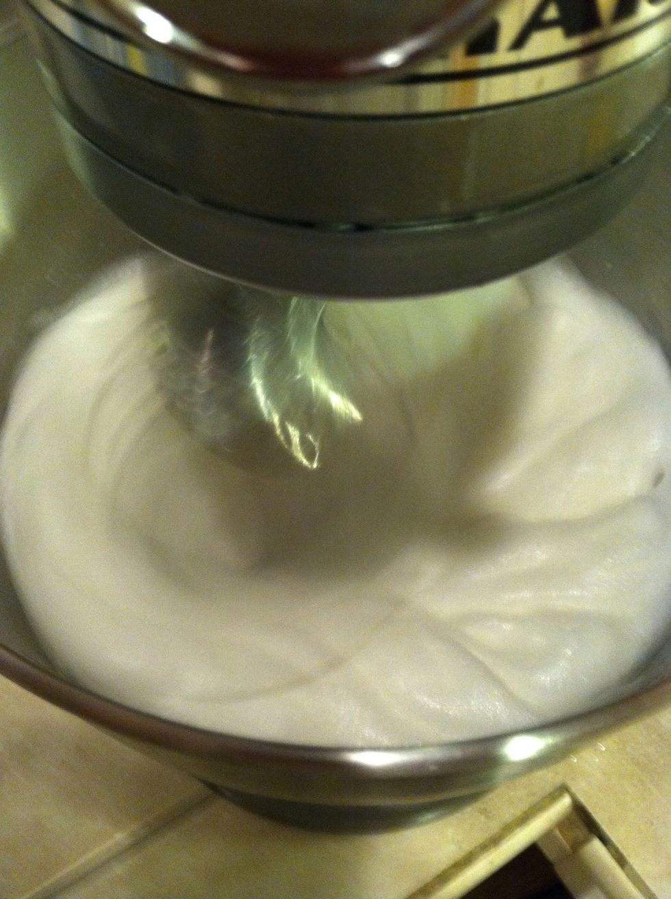 Beat your egg whites, u can use a hand mixer as well.