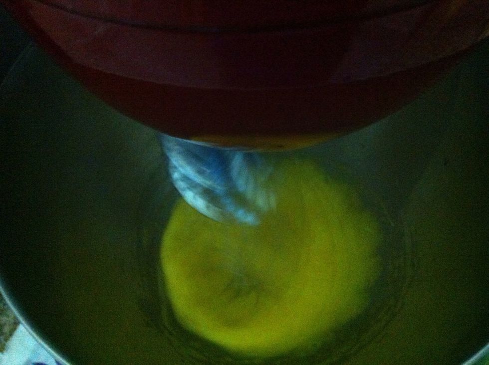 Beat your egg yolks till they are pale and frothy. I rarely use my stand mixer for this task, but for the purposes of having a free hand to take pictures, I did :) But a bowl and whisk will do!