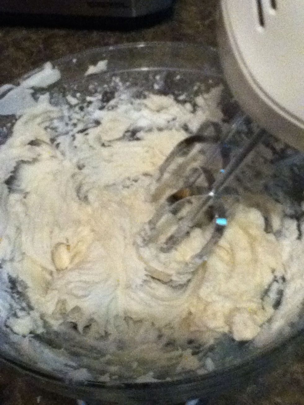 Beat your shortening, powdered sugar, 1 Tbsp 'milk' and 1/2 tsp vanilla together.