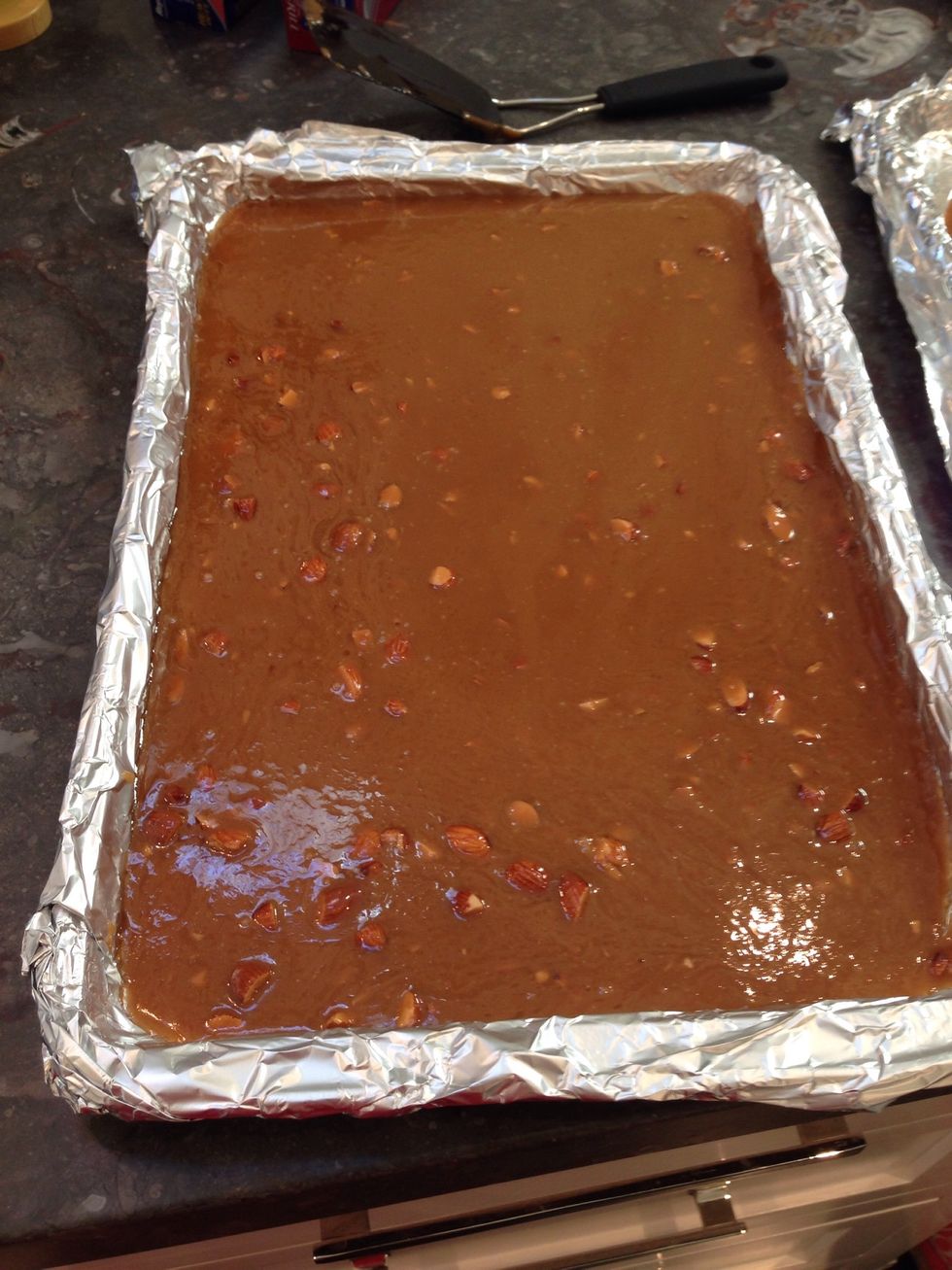 Beautiful after it cools a bit- cover with foil and allow it to cool further- if the kitchen is too hot, rest it outside?