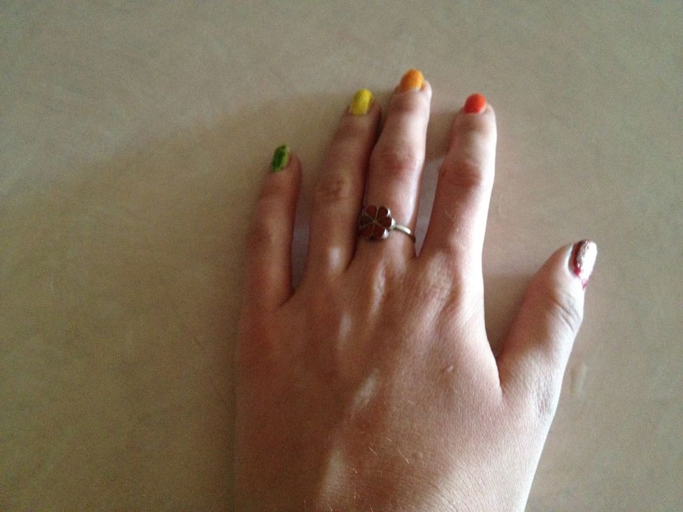 Beautiful nails! This won't make your nails completely dry and smudge-proof - they will still be a little soft so you want to be careful - but it is a good between-coats drying solution.