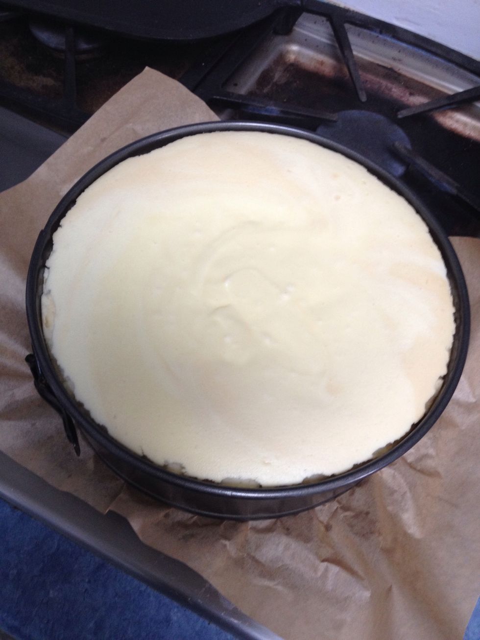 Beautiful. Not even cracked. (Sometimes your cake will crack in the oven. Don't worry! That's fine.)