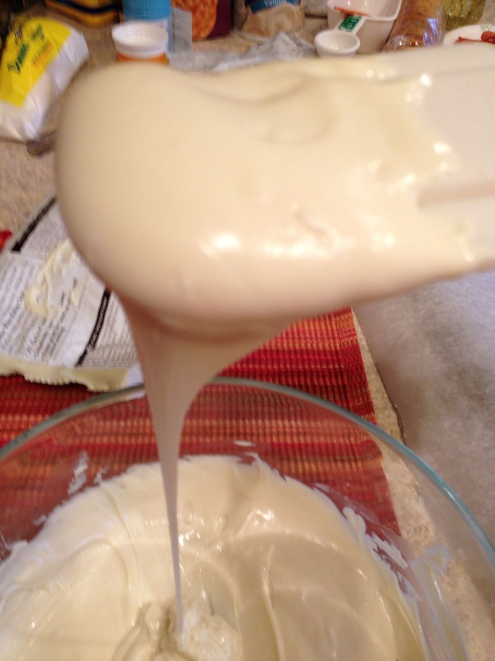 Beautiful - now mix in your small broken pieces of Oreos. It won't be too pretty but stop stirring before it starts to look like dirt :-)