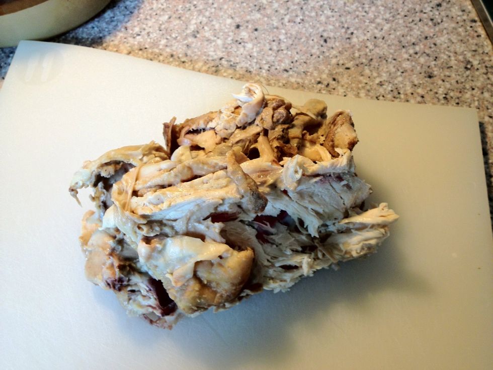 Because I bought a free range chicken, there are more meat on it and the meat actually tastes of more. So I had this left over. We are only two so this will be enough for two meals.