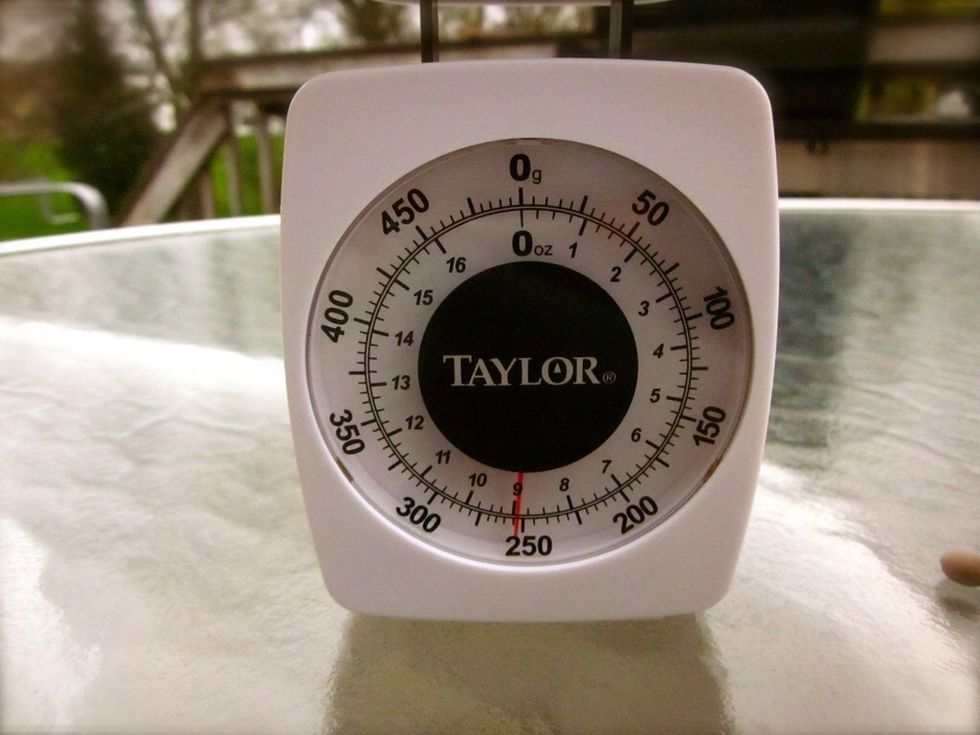 Because the beans loose about 20% of their weight during the roast, weigh out more than you need.