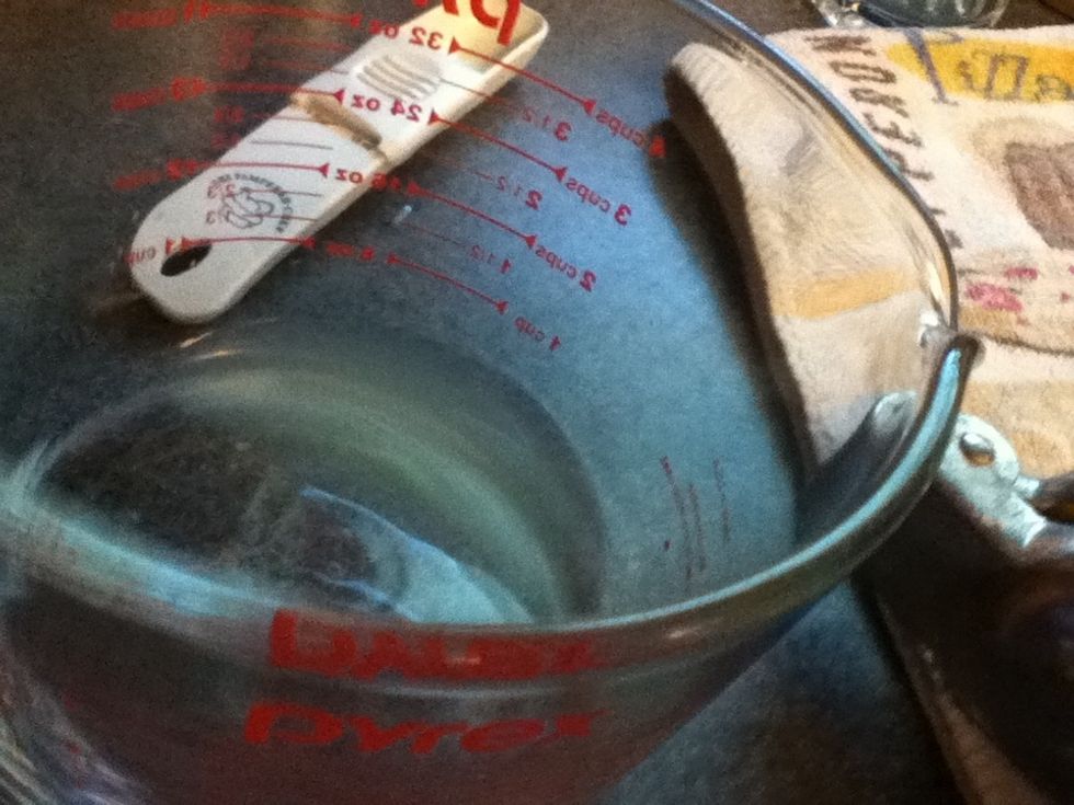 because we don't have buttermilk....squeeze 1 tablespoon into a measuring cup then poor in milk until it reaches the 1 cup measuring line....doesn't make sense?go to next slide.