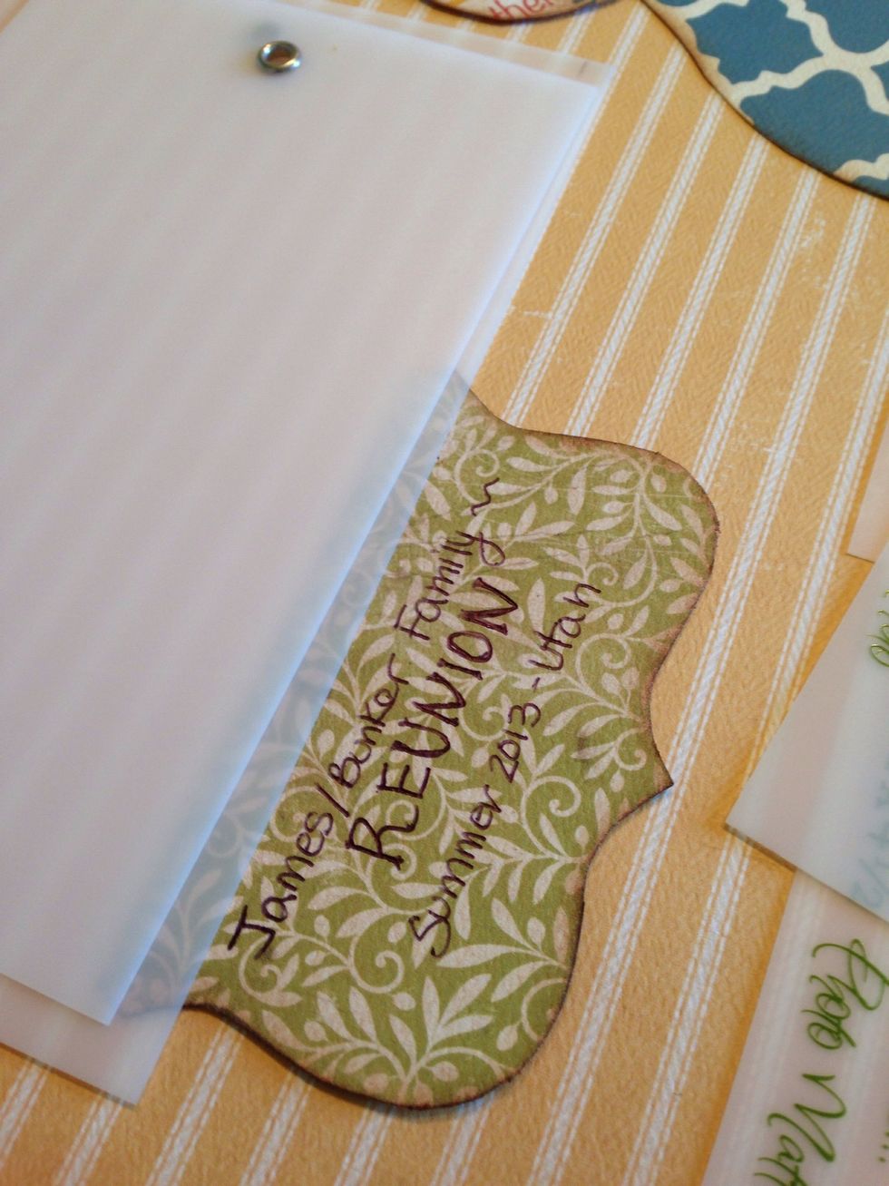 Because you are using pattern paper as your embellishment, it creates a perfect place for you to add journaling to your layout if you would like.