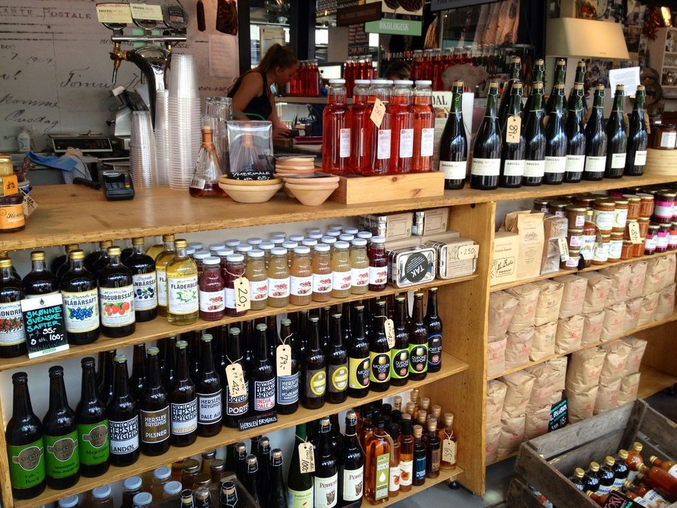 ..beer, rye bread, sausages, chocolate etc. Here we sat down for a while and enjoyed a great IPA from a micro brewery called Herslev.