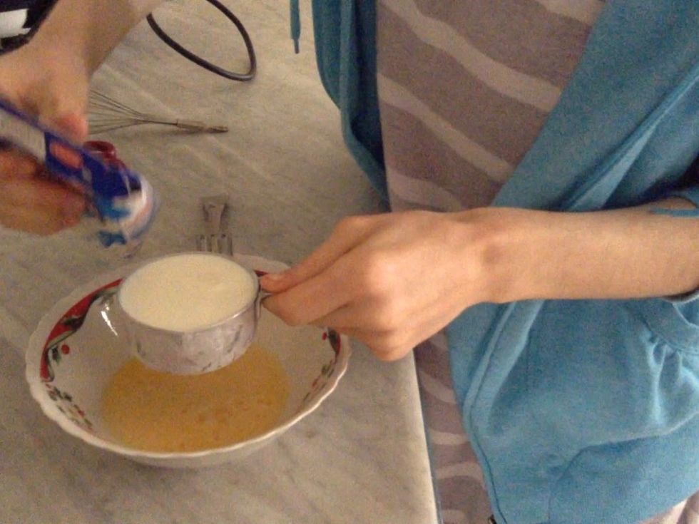 Beet it well for one minute the add 1/2c milk