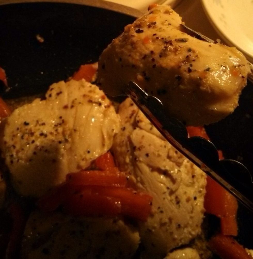 before adding creme flip chicken