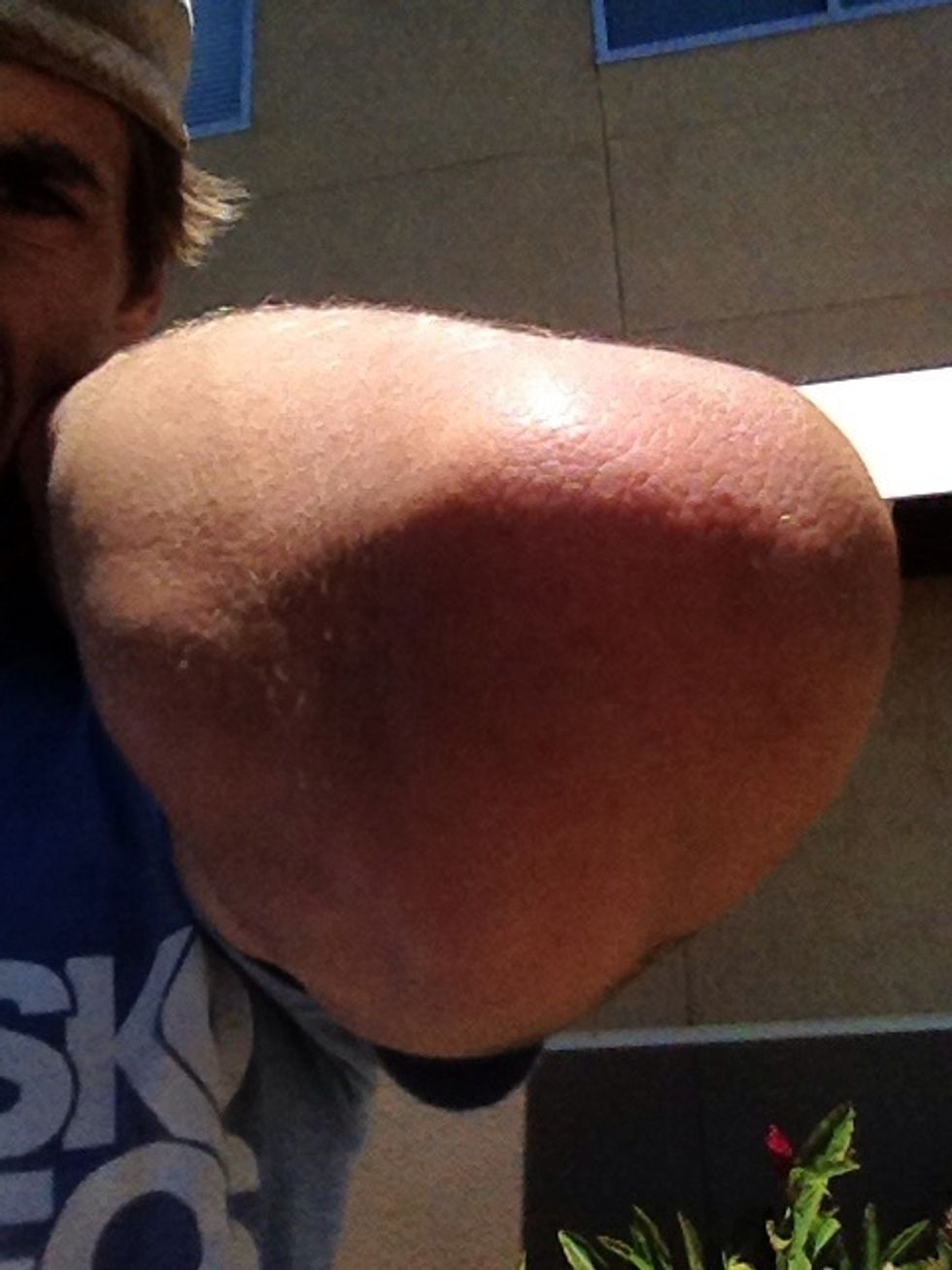 Before painting apply some elbow grease and wipe down the now sanded tables