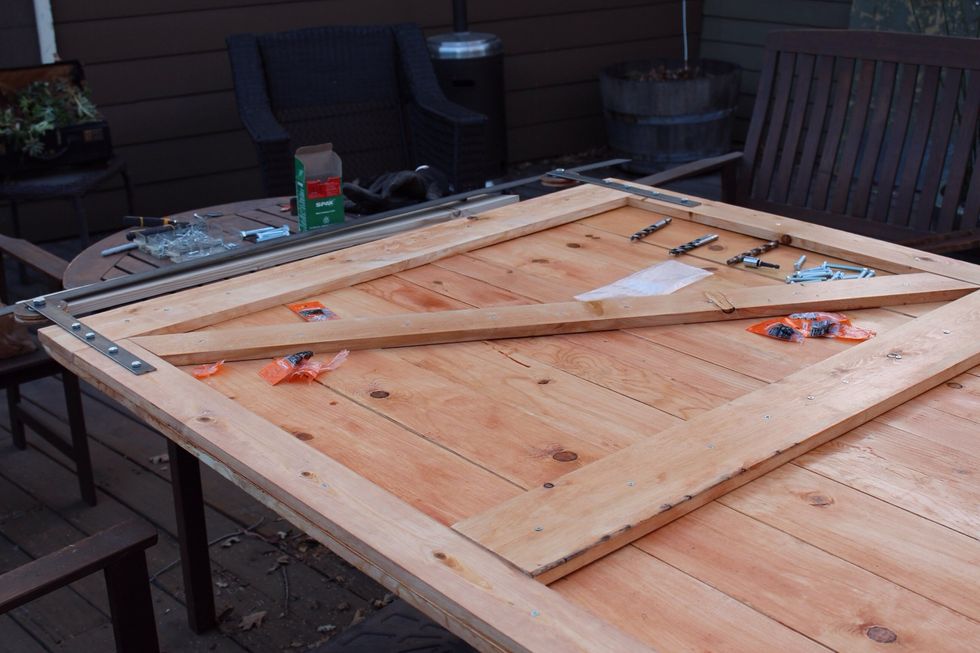 Before putting it together sand each board and then coat each board with polyurethane stain. I recommend 2 coats. Lightly sand before each coat.