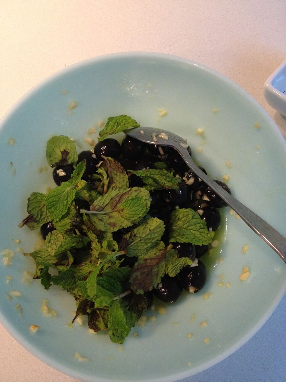 Before serving add the mint and toss lightly