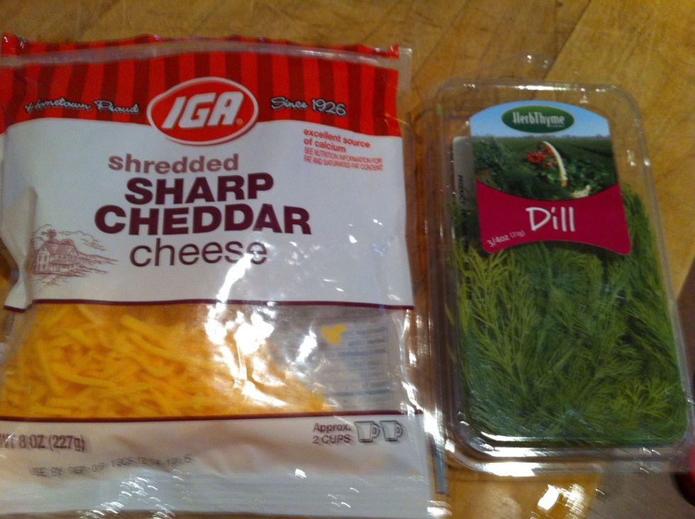 Before serving pasta, add shredded cheese and fresh dill