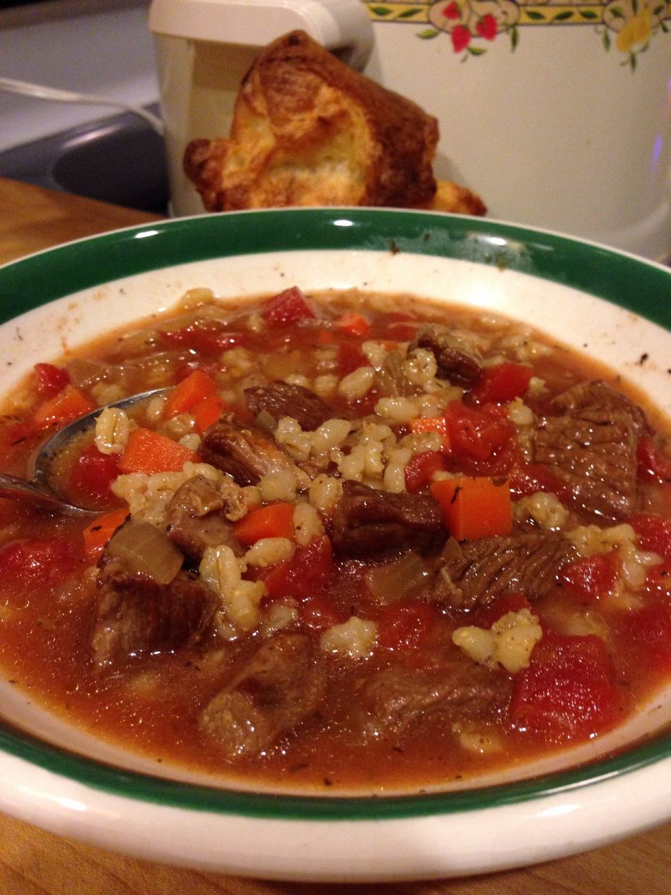 Before serving, stir in the parsley and season with salt and pepper to taste. As you can see, I'm still using a twenty year old crock pot and it barely fit. The newer oval ones will offer more space.