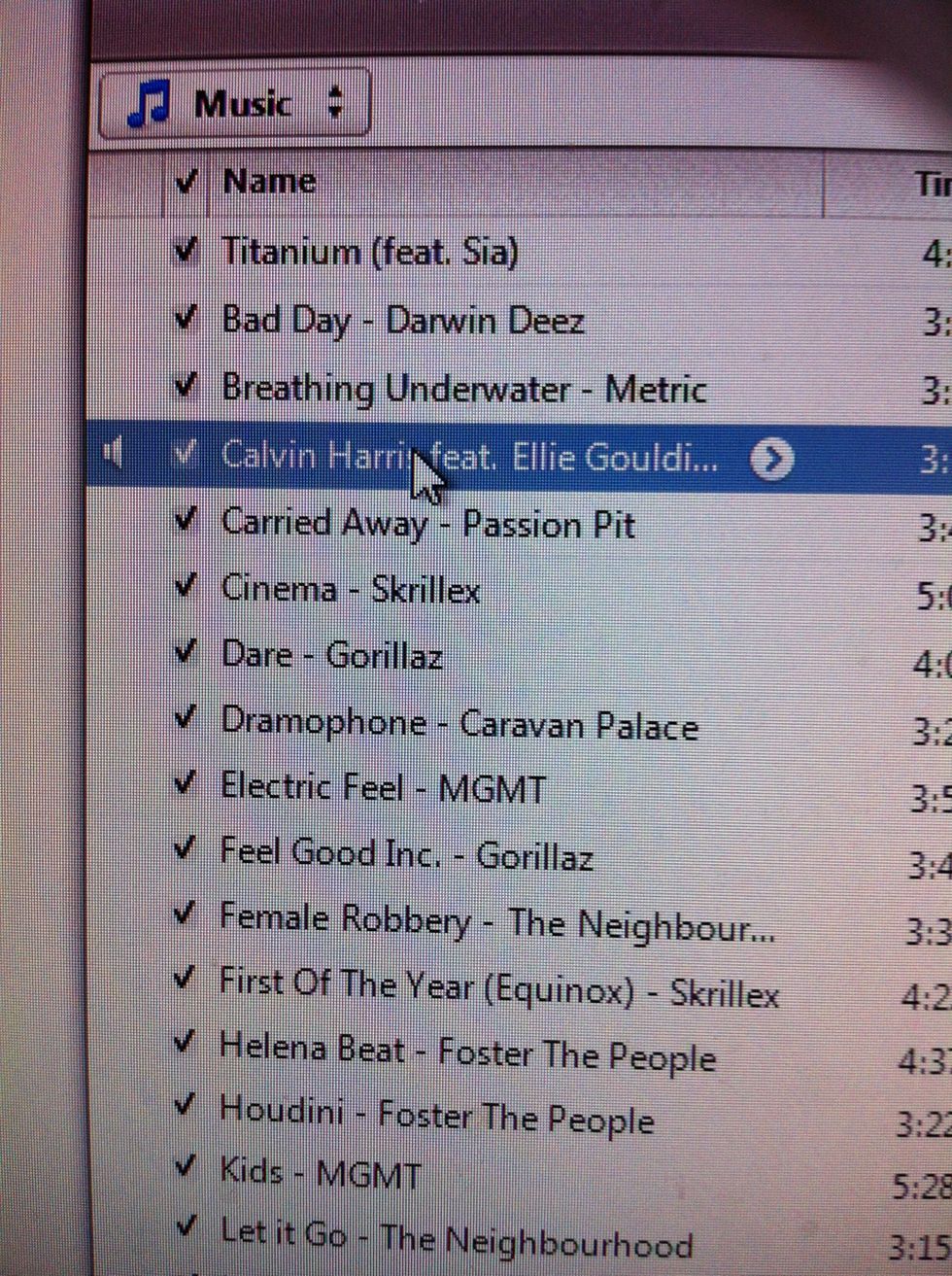 Before we sync it, I am going to rename the song just to switch around the song name and the artist. I also want to take away: (lyrics)