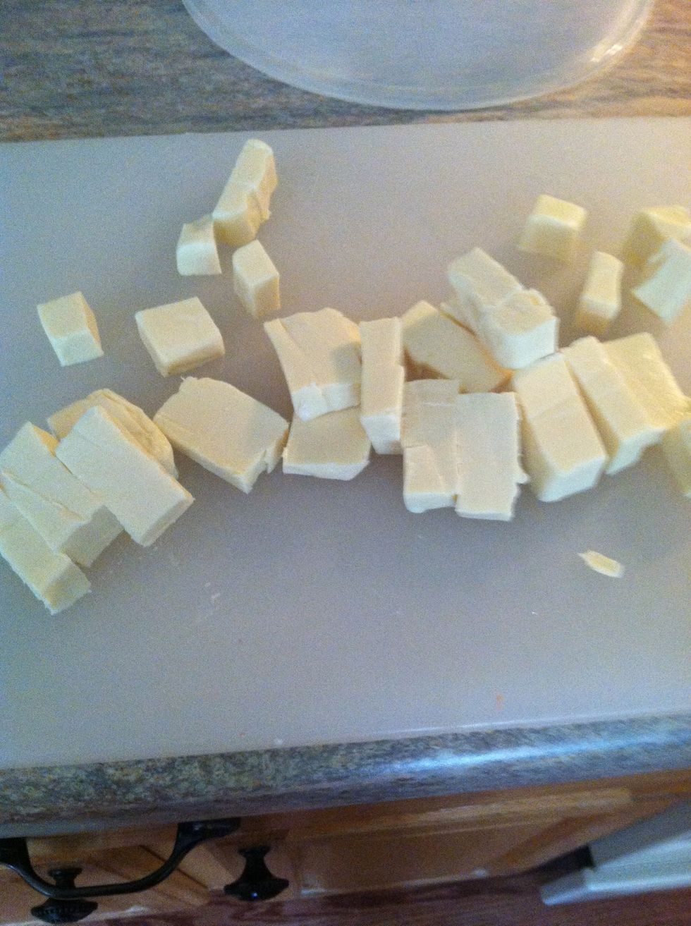 Before you do anything cube up the velveta. I used their new queso blanco - toooo goood.