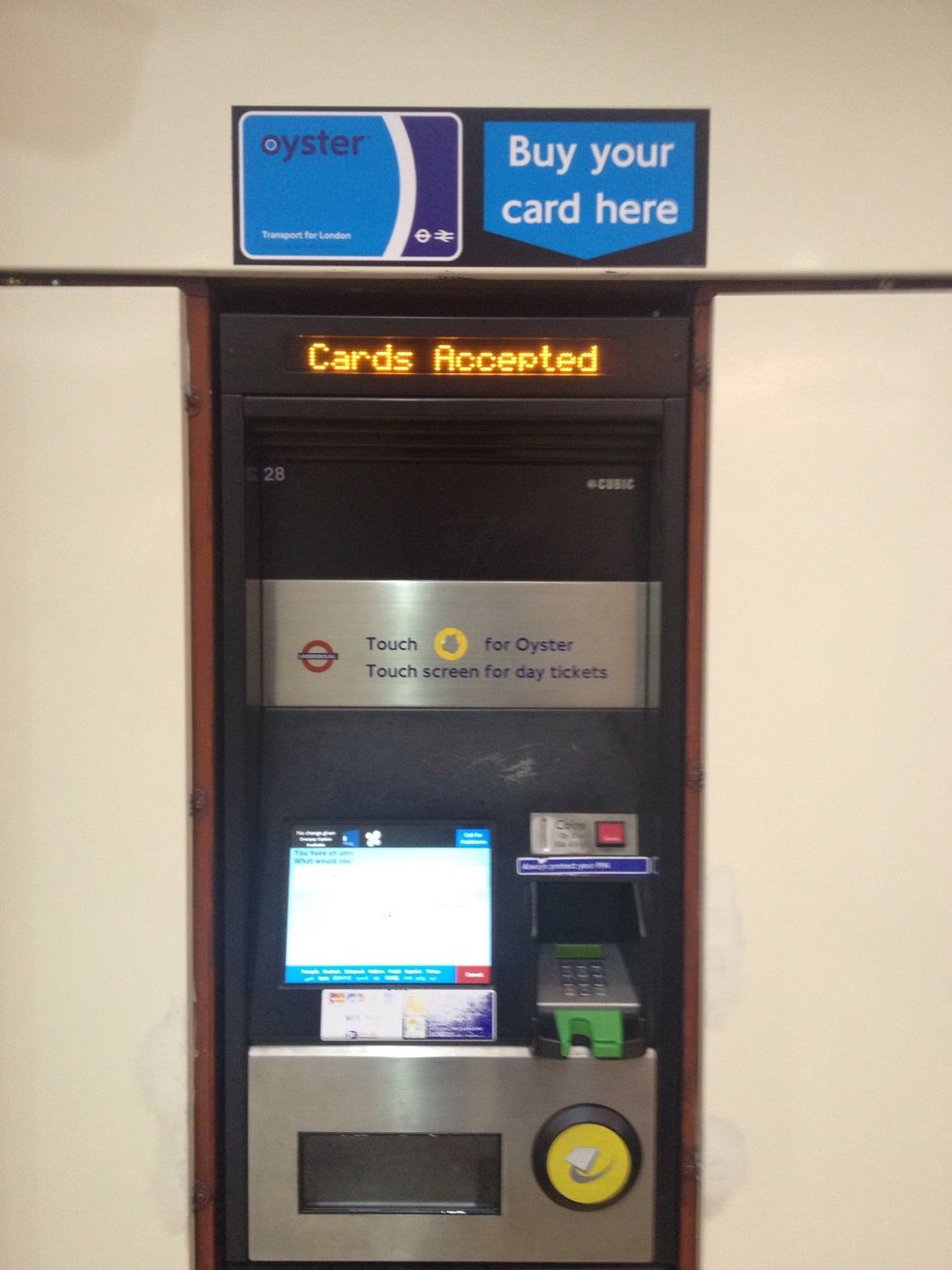 Before you go through the turnstiles at Underground station find this machine to left