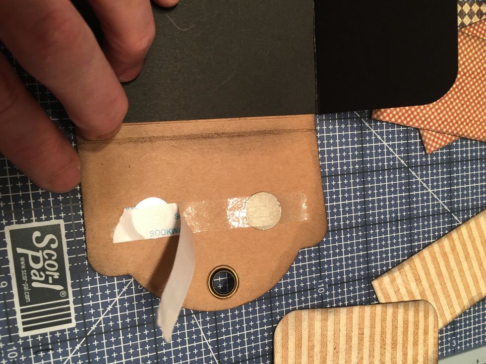 Before you pattern any of the sections that have magnets, remove the paper backing before attaching the patterned paper.