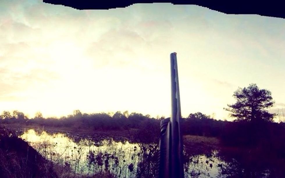 Before. You shoot its important that you know to point your gun in a safe direction and keep your hands off the trigger never point your gun at something you don't intend to shoot