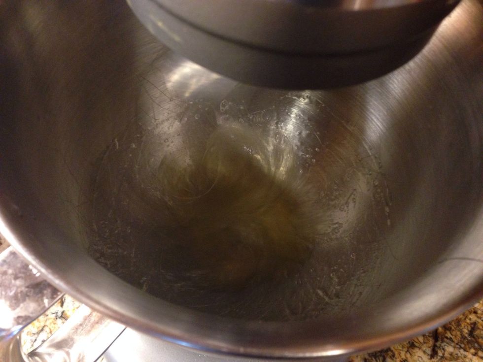 Begin by beating your egg whites until stiff peaks form!