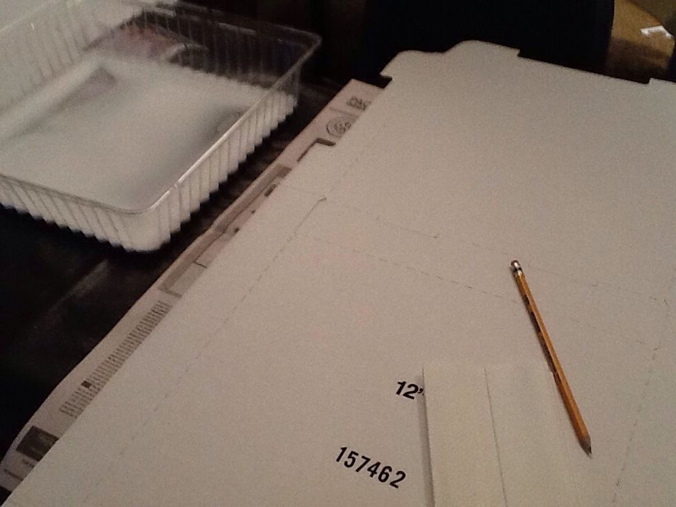 Begin by folding your pizza box.  you will draw on the backside of the box.