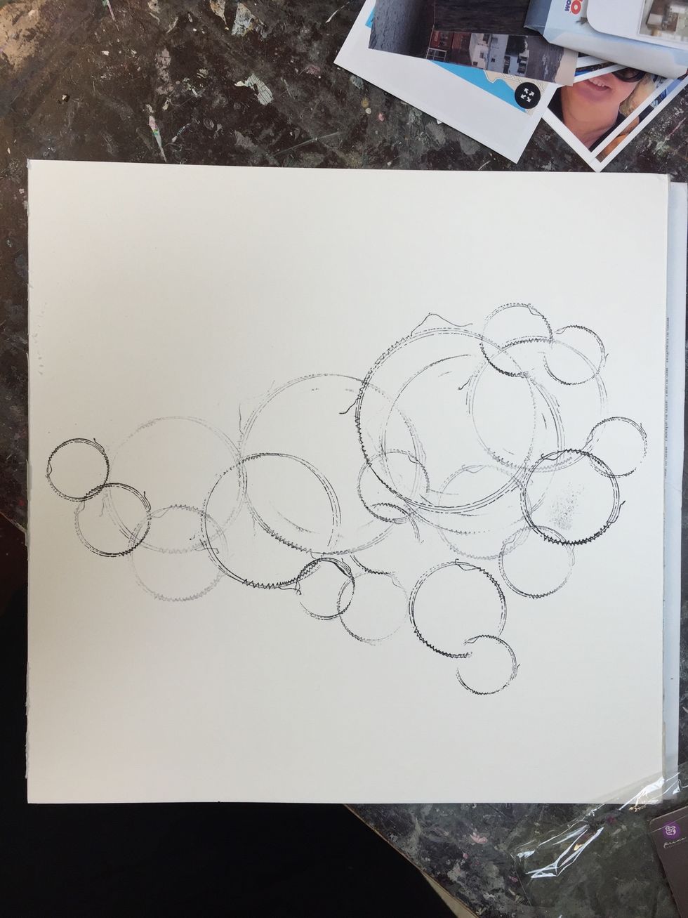 Begin by stamping your background. Remover to use archival ink because it will get wet! At the end the address to my blog will be there and you can link to see the sketch I followed!