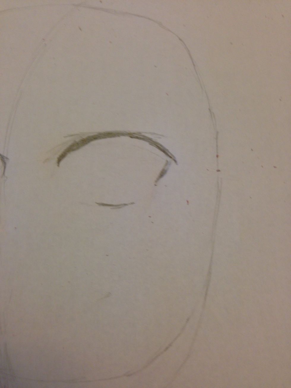 Begin drawing your outline of your eye \u2022 try to make the outline kinda dark