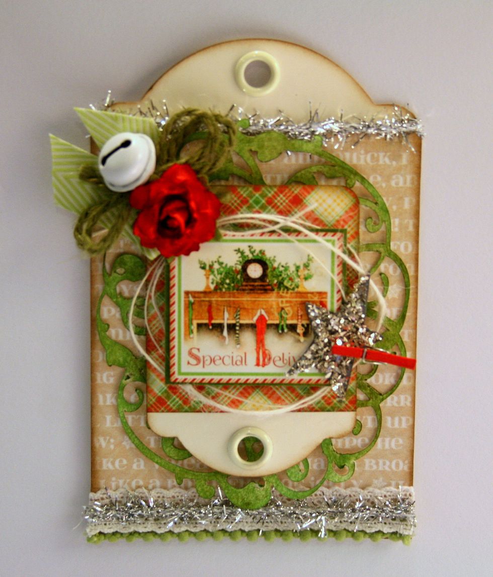 Begin floral by anchoring the corner with large red rose.