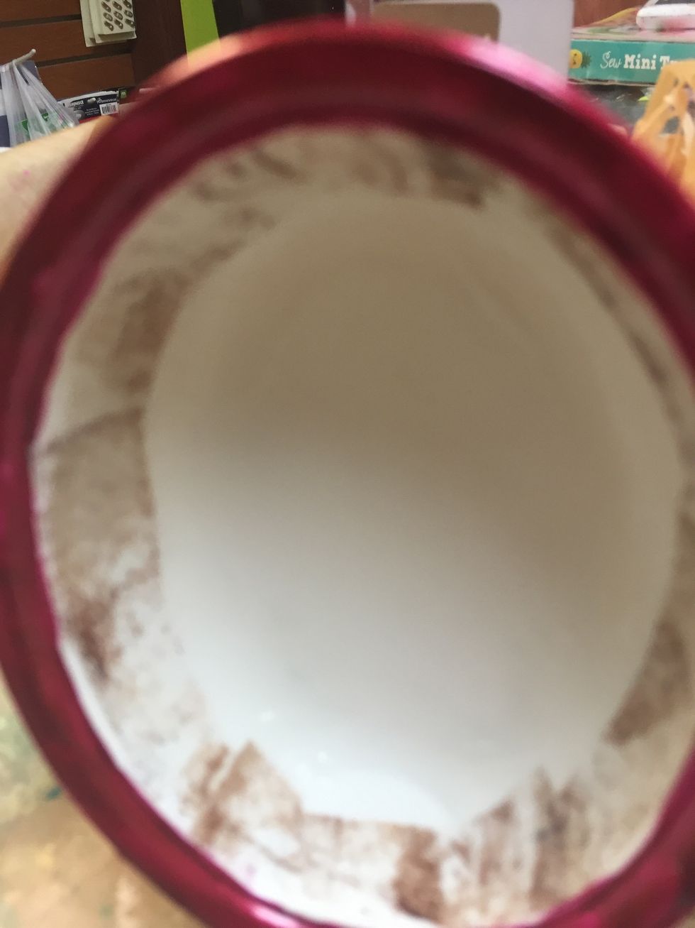 Begin lining the inside using gel medium