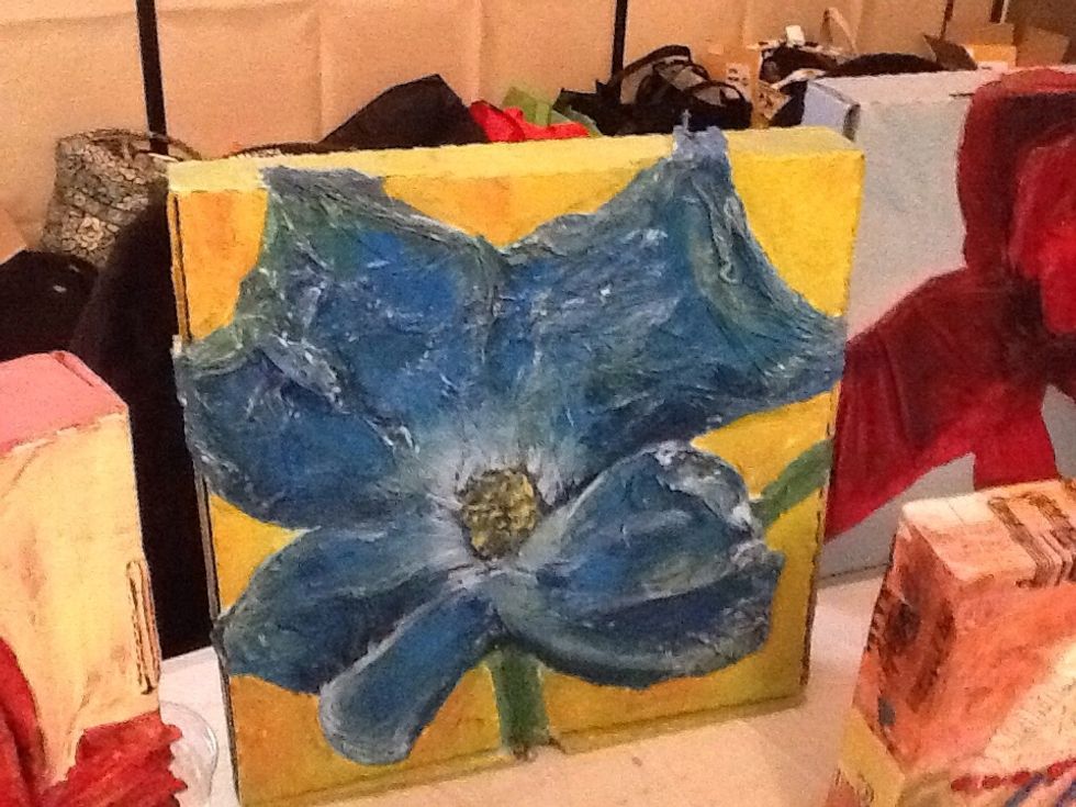 Begin painting after everything is dry.  Will create a monochromatic painting.  Start with one color, then brush in your darker value and lighter tones.