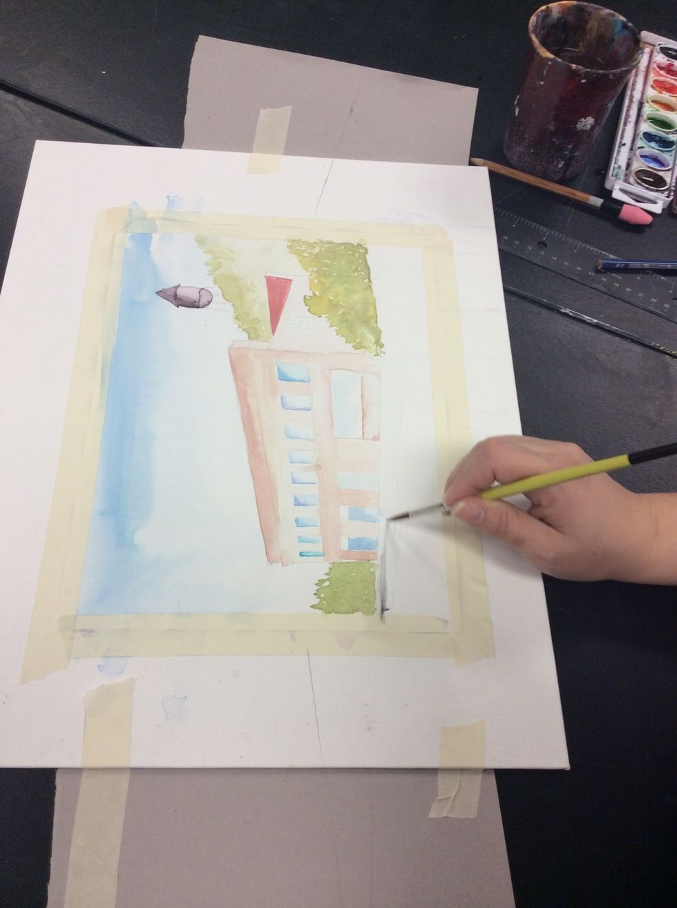 Begin painting in the forground