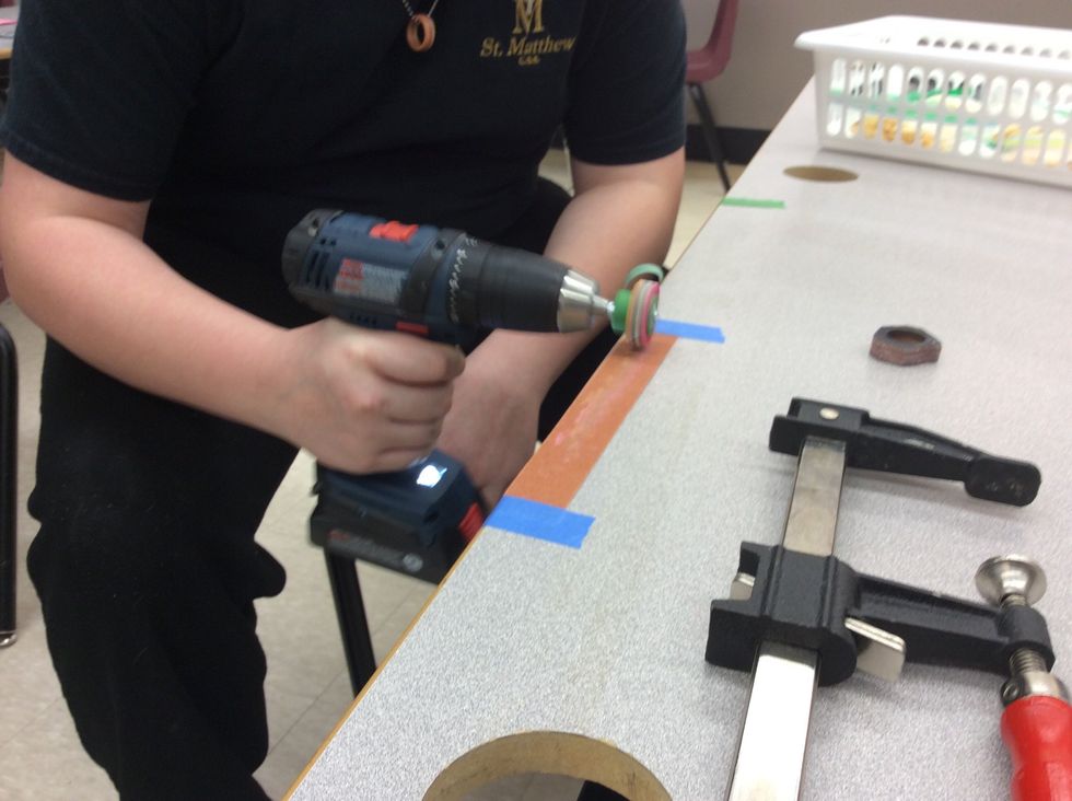 Begin sanding with 80 grit sandpaper.