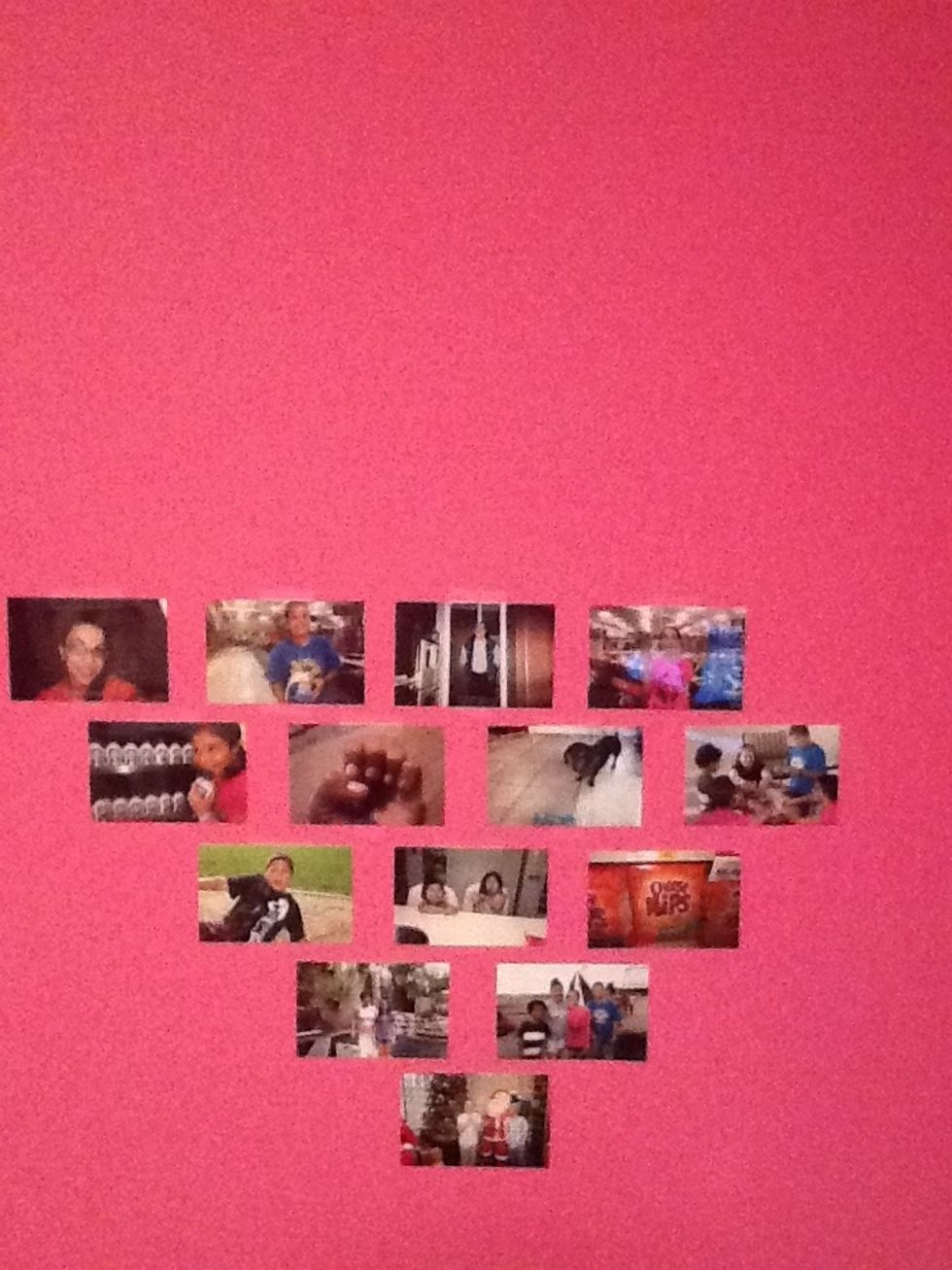 Begin sticking the pictures on.