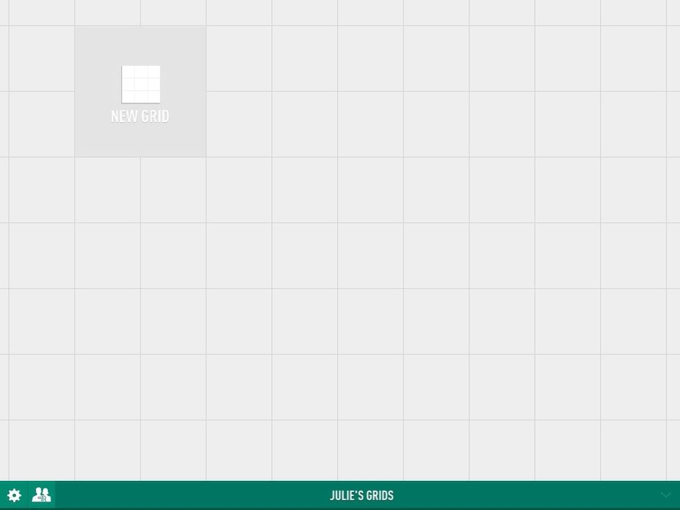 Begin to create your first grid. Note: you might see other grids and tutorials on this screen when you first log in, but you can delete them if you want.