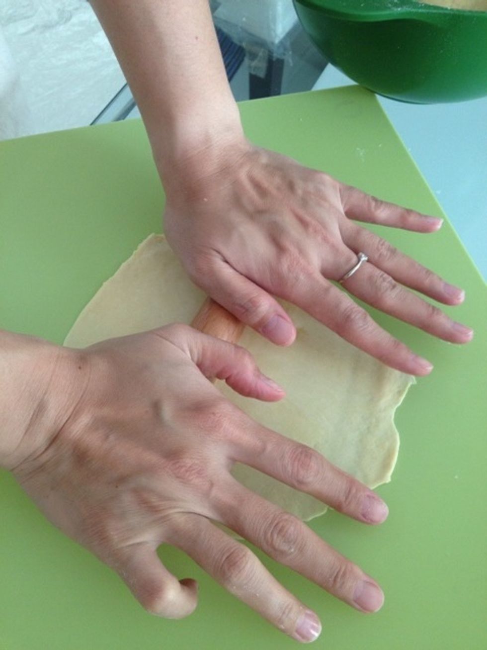 Begin to form your balls by rolling or flattening your dough until you get 1/8 inch thickness and 8 inch diameter. Anyway, I dont really care about the size. It's all about the taste \u263a