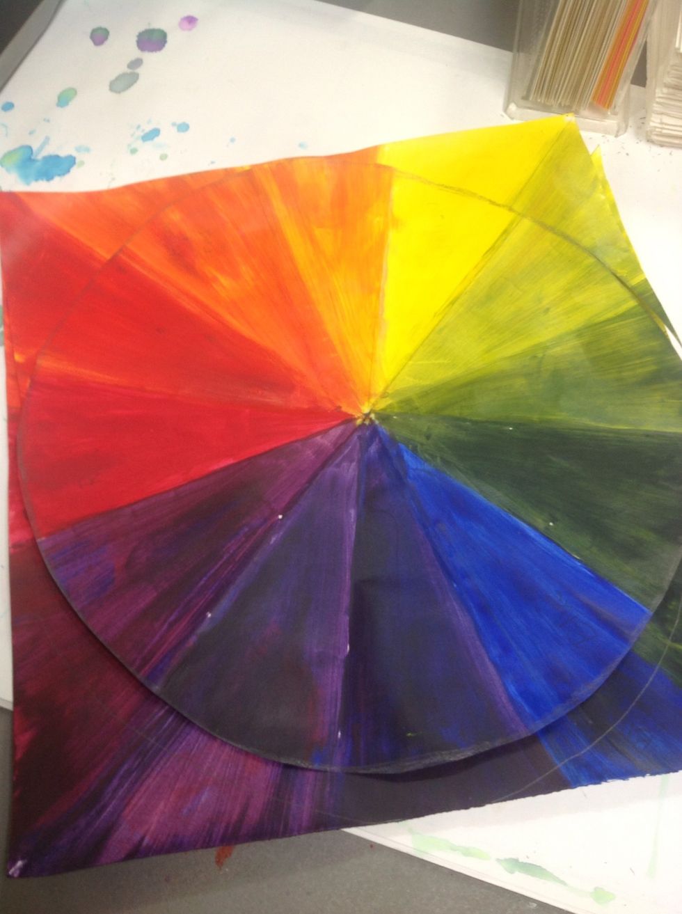 Begin with 2 color wheels. Mine are 12"x12".