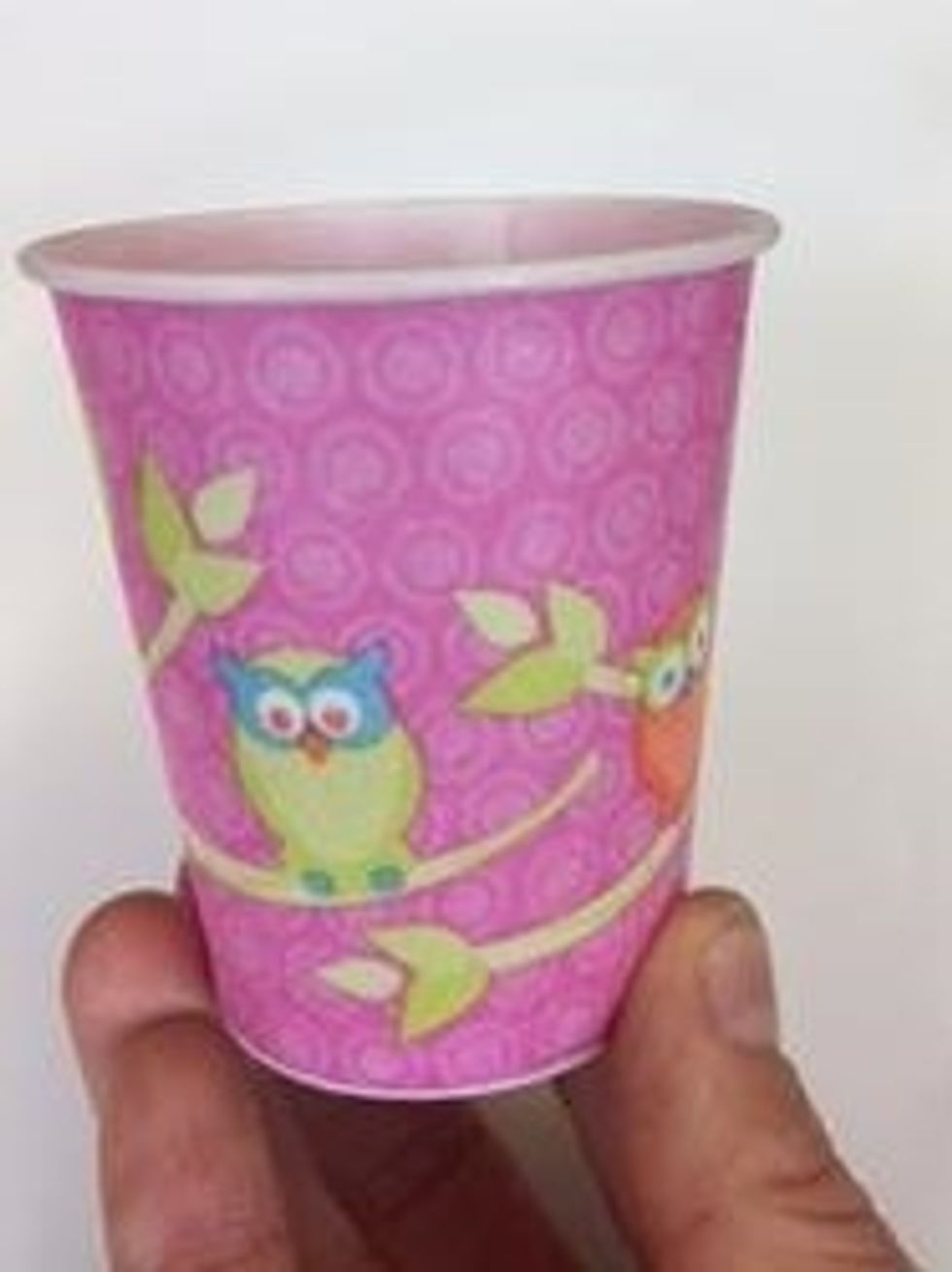 Begin with a small Dixie Cup.