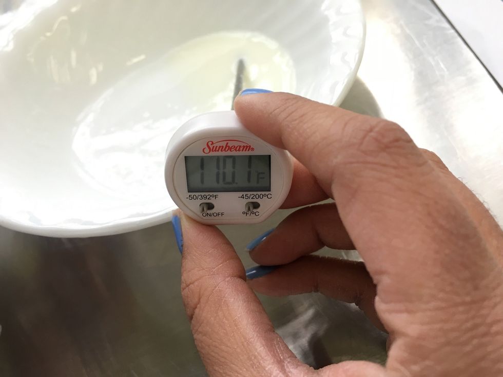 Begin with Brioche Dough. Warm whole milk to 110 degrees F.