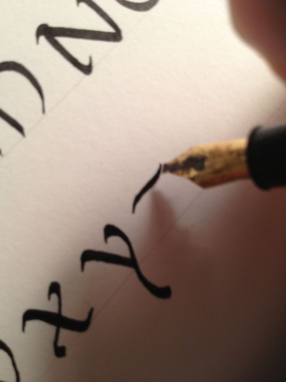 Begin Z with a line across the top, slight curves at both ends.