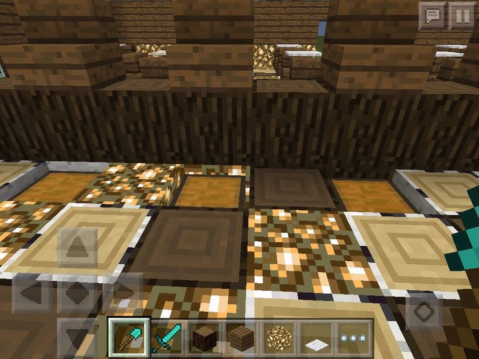 Behind the counters put chests in the ground like this.