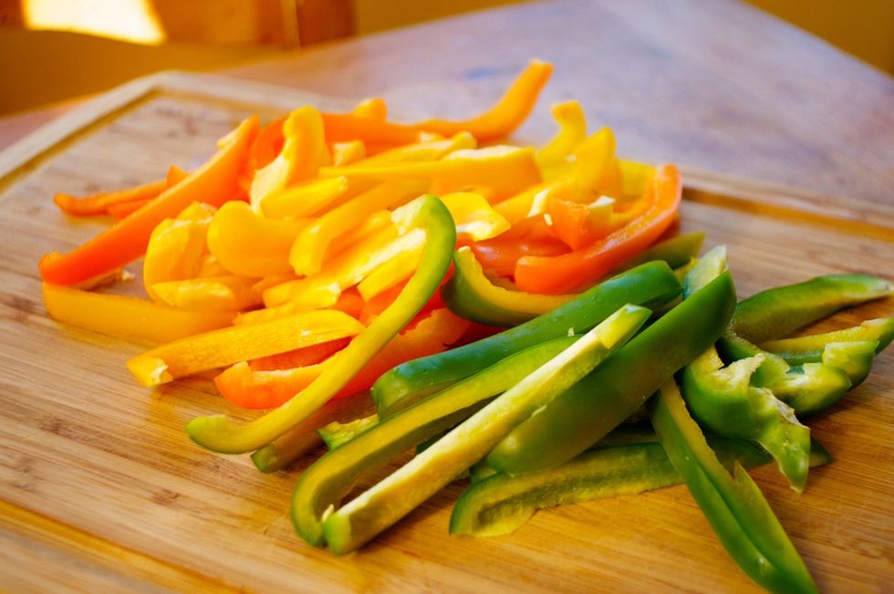 Bell Peppers are members of the nightshade family which also includes veggies like tomatoes and eggplants. They have a huge amount of carotenoids which help fight cancer and heart disease.