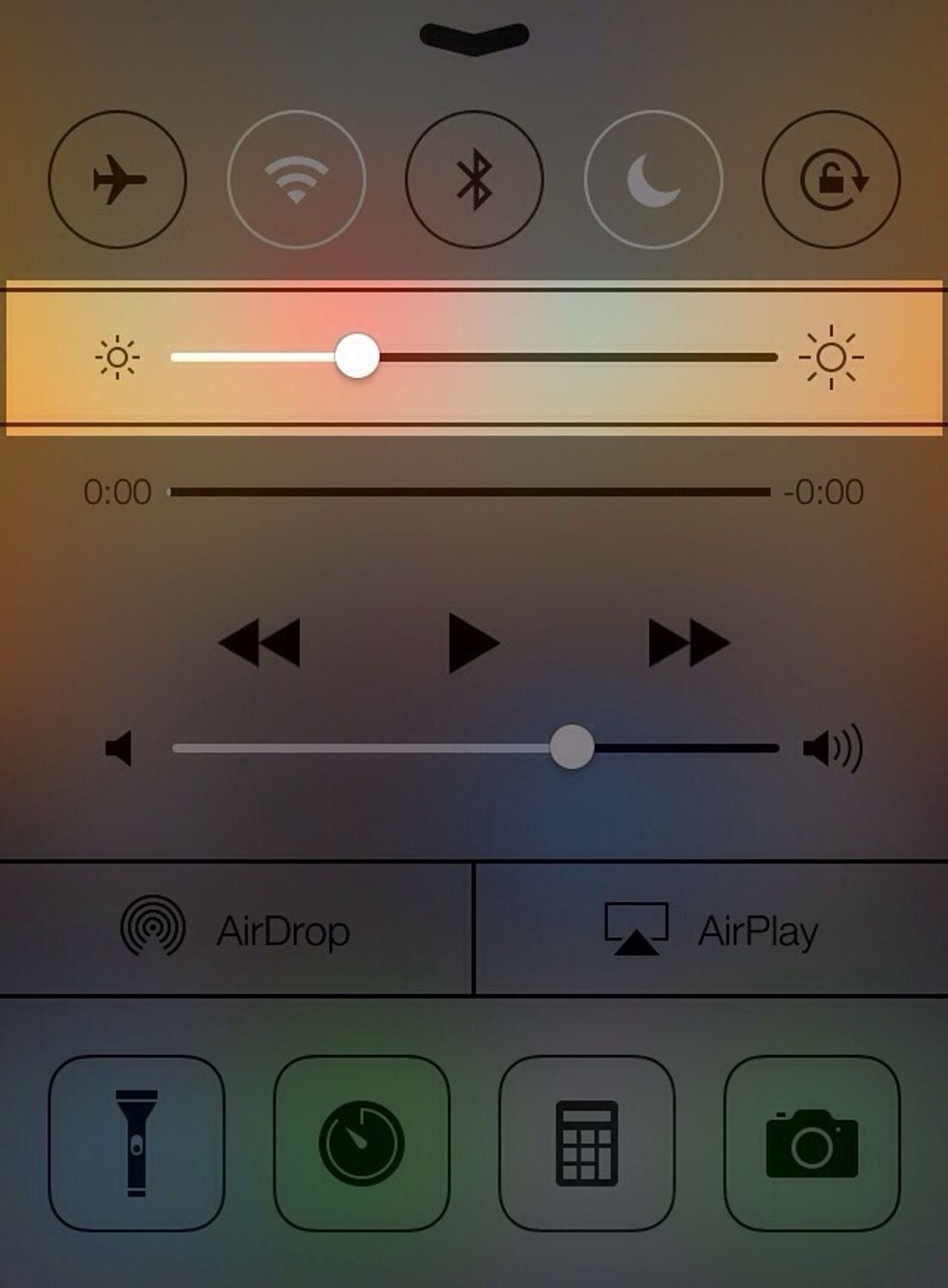 Below you can adjust your screen brightness