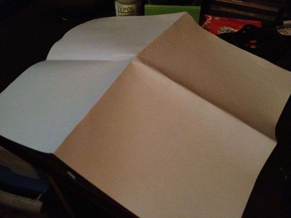 Bend a sheet into four parts