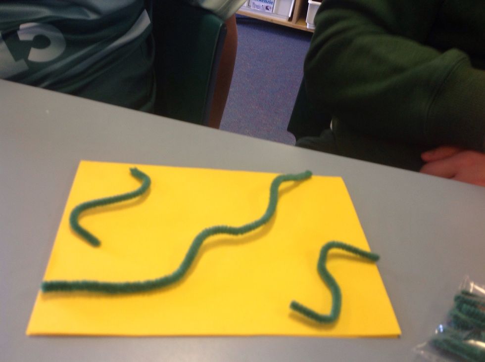 Bend pipe cleaners into the shape you like then glue them down